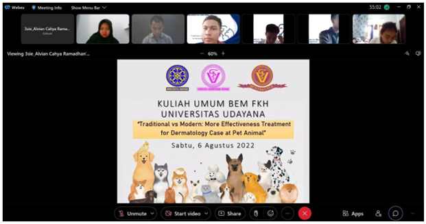 Student Executive Board Faculty of Veterinary Medicine Held First Public Lecture: “Traditional vs Modern: More Effectiveness Treatment for Dermatology Case at Pet Animal.
